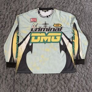 Criminal Damage Cd Mint Green Long Sleeve Soccer Jersey Men's Size Large
